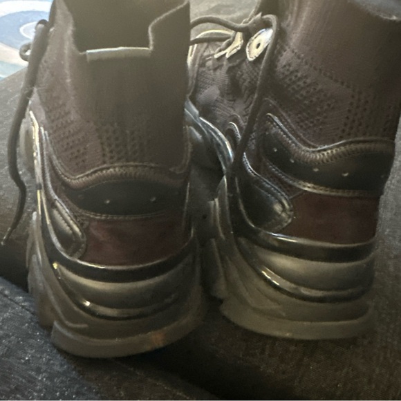 MONCLER Black Leave No Trace Hi-Top Lace Up Chunky Sole Sneakers, Mens S 45/11 - Picture 7 of 9